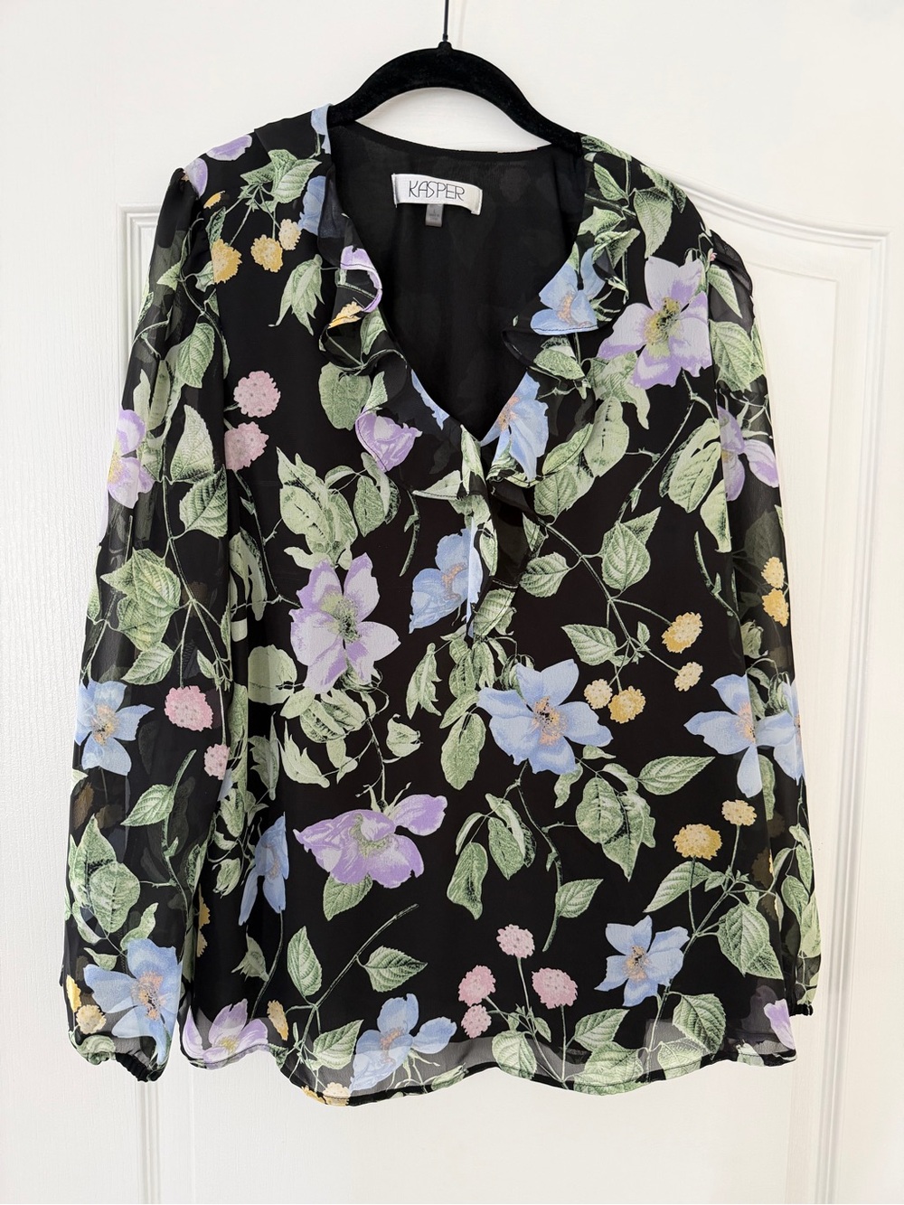 Floral Blouse in Black & Purple